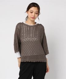 Samansa Mos2 | 前後着リボンカーディガン(ニット/セーター)