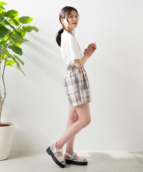 WEGO（ウィゴー）の「WEGO/【セットアップ対応商品】リネンタッチタックキュロット（その他パンツ・レディース・ライトベージュ/ホワイト系その他3/ベージュ系その他2/ブラウン・FREE）」の13枚目の写真