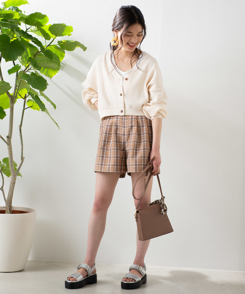 WEGO（ウィゴー）の「WEGO/【セットアップ対応商品】リネンタッチタックキュロット（その他パンツ・レディース・ライトベージュ/ホワイト系その他3/ベージュ系その他2/ブラウン・FREE）」の14枚目の写真