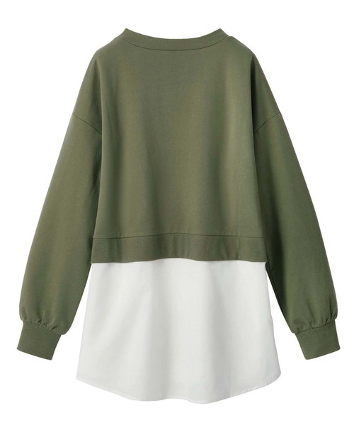 GeeRA(ジーラ)の「シャツドッキングスウェット(スウェット・レディース・カーキ/ブラック/ピンクベージュ・SMALL/MEDIUM/LARGE/X-LARGE)」の9枚目の写真