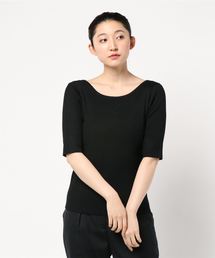 KOBE LETTUCE | バックオープンバレエ5分袖リブサマーニット(ニット/セーター)