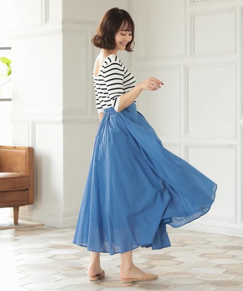 KOBE LETTUCE（コウベレタス）の「バックオープンバレエ5分袖リブサマーニット（ニット/セーター・レディース・ブラック/パープル/ブルー/グリーン/アイボリー/モカ/ホワイト×ブラック・FREE）」の19枚目の写真