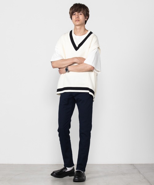 WEGO(ウィゴー)の「WEGO/ストレッチツイルスキニーパンツ(チノパンツ・メンズ・ブラック/ネイビー/カーキ・SMALL/LARGE/MEDIUM)」の20枚目の写真