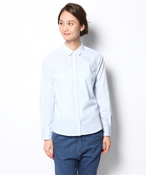 green label relaxing(グリーンレーベルリラクシング)の「GO EASY IRON REG シャツ ◆(シャツ/ブラウス・レディース・オフホワイト/ライトブルー・40/38)」の6枚目の写真