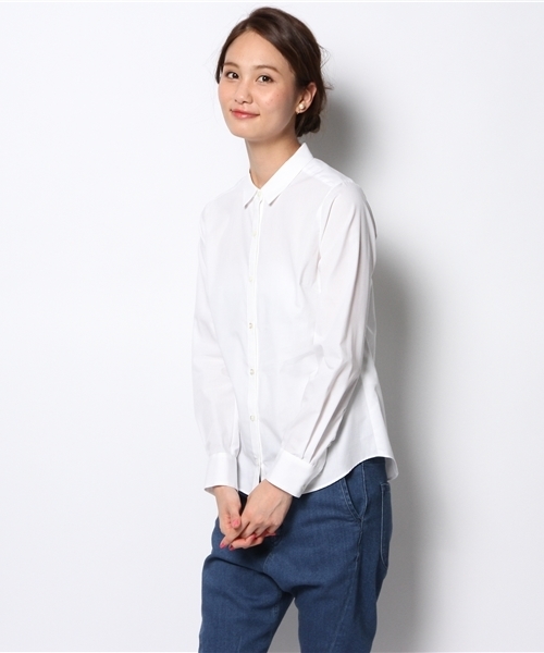 green label relaxing(グリーンレーベルリラクシング)の「GO EASY IRON REG シャツ ◆(シャツ/ブラウス・レディース・オフホワイト/ライトブルー・40/38)」の12枚目の写真