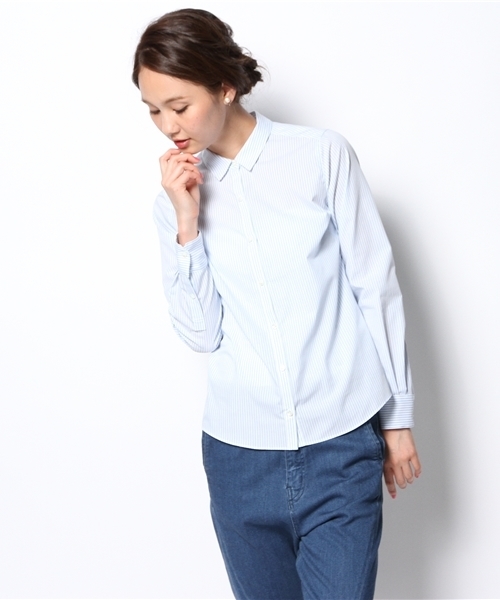 green label relaxing(グリーンレーベルリラクシング)の「GO EASY IRON REG シャツ ◆(シャツ/ブラウス・レディース・オフホワイト/ライトブルー・40/38)」の11枚目の写真