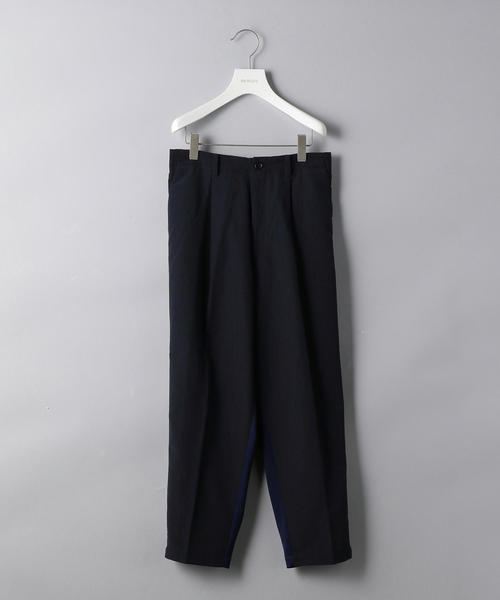 EN ROUTE（アンルート）の「＜EN ROUTE（アンルート）＞グログラン×エステルジャージ サイドライン 1プリーツパンツ（その他パンツ・メンズ・ブラック/ネイビー・1/3/2）」の4枚目の写真