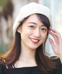 コットンレースベレー帽