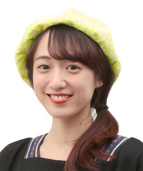 チチカカ（チチカカ）の「コットンレースベレー帽（ハンチング/ベレー帽・レディース・ブラック/オフホワイト/イエロー・FREE）」の3枚目の写真