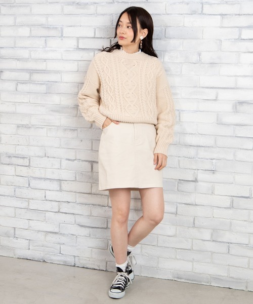 WEGO(ウィゴー)の「WEGO/【XS~Lサイズ】デイリーツイルタイトミニスカート(スカート・レディース・ブラック/ナチュラル/グリーン系その他/ベージュ/オフホワイト/グリーン・SMALL/MEDIUM/LARGE/X-SMALL)」の8枚目の写真