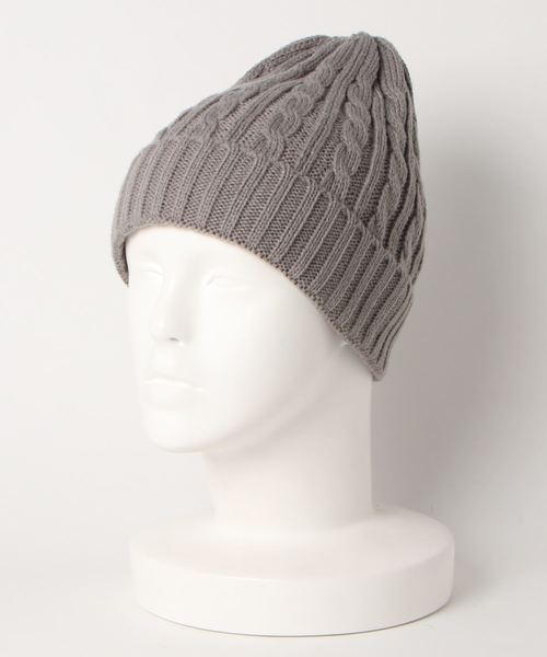 newhattan（ニューハッタン）の「【NEWHATTAN/ニューハッタン】（UN）アクリル ケーブル ニットキャップ（ニットキャップ/ビーニー・メンズ・ホワイト/パープル/ネイビー/ブラウン/グレー/マルーン/チャコール/レッド/カーキ/ピンク/ブルー/オリーブドラブ/ピンク系その他・FREE）」の3枚目の写真