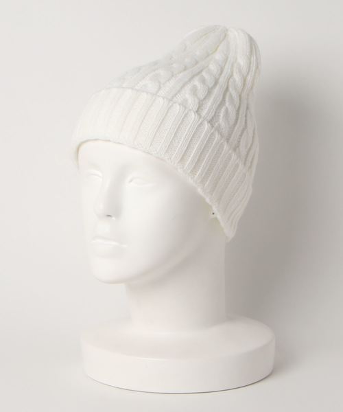 newhattan（ニューハッタン）の「【NEWHATTAN/ニューハッタン】（UN）アクリル ケーブル ニットキャップ（ニットキャップ/ビーニー・メンズ・ホワイト/パープル/ネイビー/ブラウン/グレー/マルーン/チャコール/レッド/カーキ/ピンク/ブルー/オリーブドラブ/ピンク系その他・FREE）」の2枚目の写真