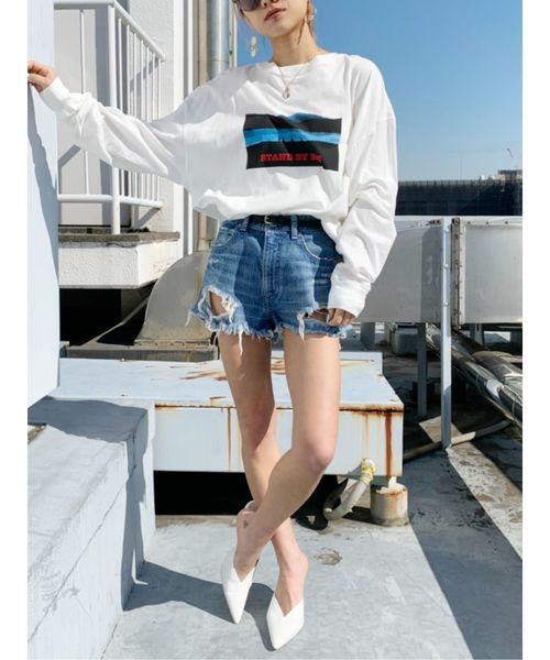 GYDA（ジェイダ）の「BACKRIPEED デニムショーパン（デニムパンツ・レディース・ライトブルー/インディゴブルー/ブルー・SMALL/MEDIUM/X-SMALL）」の20枚目の写真