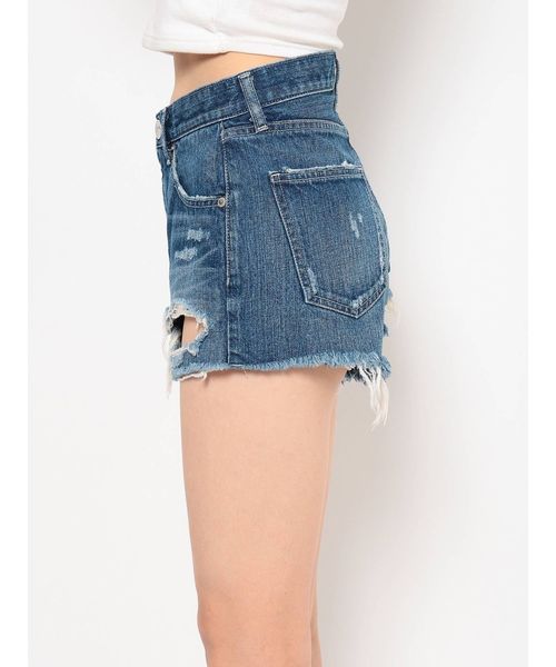 GYDA（ジェイダ）の「BACKRIPEED デニムショーパン（デニムパンツ・レディース・ライトブルー/インディゴブルー/ブルー・SMALL/MEDIUM/X-SMALL）」の15枚目の写真