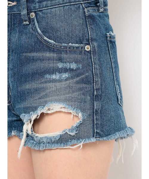GYDA（ジェイダ）の「BACKRIPEED デニムショーパン（デニムパンツ・レディース・ライトブルー/インディゴブルー/ブルー・SMALL/MEDIUM/X-SMALL）」の10枚目の写真