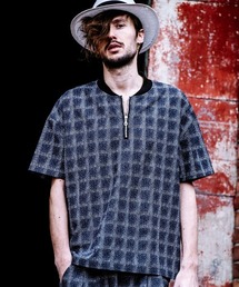 mhs1554-シアサッカーチェックZIP-PO