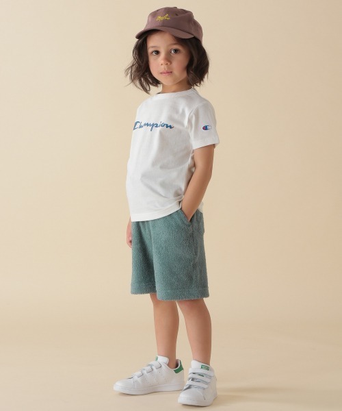 Champion（チャンピオン）の「【Champion(チャンピオン）】BASICロゴTee(KIDS)（Tシャツ/カットソー・キッズ・ベージュ/パープル/オフホワイト/ピンク・MEDIUM/LARGE/X-LARGE/XX-LARGE）」の5枚目の写真