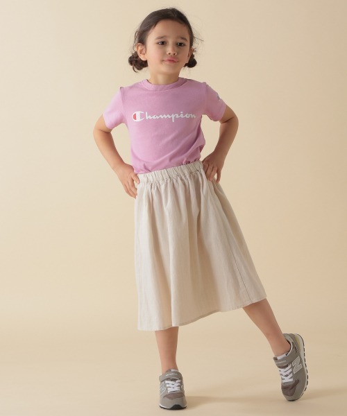 Champion（チャンピオン）の「【Champion(チャンピオン）】BASICロゴTee(KIDS)（Tシャツ/カットソー・キッズ・ベージュ/パープル/オフホワイト/ピンク・MEDIUM/LARGE/X-LARGE/XX-LARGE）」の6枚目の写真