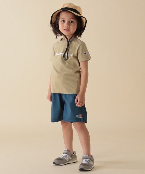 Champion（チャンピオン）の「【Champion(チャンピオン）】BASICロゴTee(KIDS)（Tシャツ/カットソー・キッズ・ベージュ/パープル/オフホワイト/ピンク・MEDIUM/LARGE/X-LARGE/XX-LARGE）」の7枚目の写真