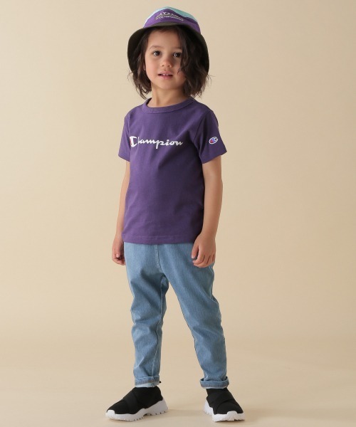 Champion（チャンピオン）の「【Champion(チャンピオン）】BASICロゴTee(KIDS)（Tシャツ/カットソー・キッズ・ベージュ/パープル/オフホワイト/ピンク・MEDIUM/LARGE/X-LARGE/XX-LARGE）」の8枚目の写真
