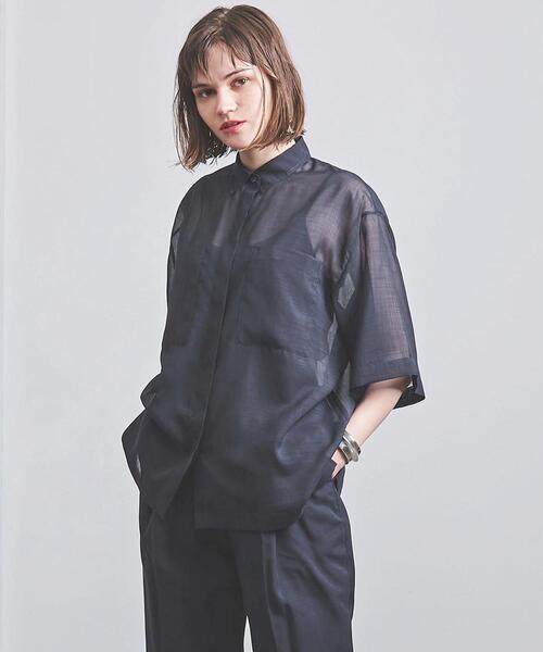 UNITED ARROWS（ユナイテッドアローズ）の「UGCB  VOILE 2ポケット シャツ◆（シャツ/ブラウス・レディース・ターコイズブルー/ネイビー・38/36）」の2枚目の写真