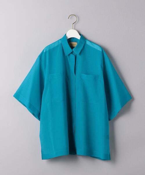 UNITED ARROWS（ユナイテッドアローズ）の「UGCB  VOILE 2ポケット シャツ◆（シャツ/ブラウス・レディース・ターコイズブルー/ネイビー・38/36）」の6枚目の写真