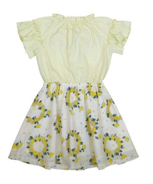 レモン柄の切替ワンピース 100 130 ワンピース Kp ケーピー のファッション ワンピース セール