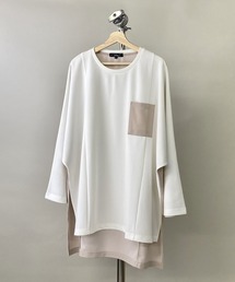 Beno | カットジョーゼット / ロングテール スイッチ ドルマン ビッグシルエット ロンT(Tシャツ/カットソー)