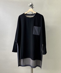 Beno | カットジョーゼット / ロングテール スイッチ ドルマン ビッグシルエット ロンT(Tシャツ/カットソー)