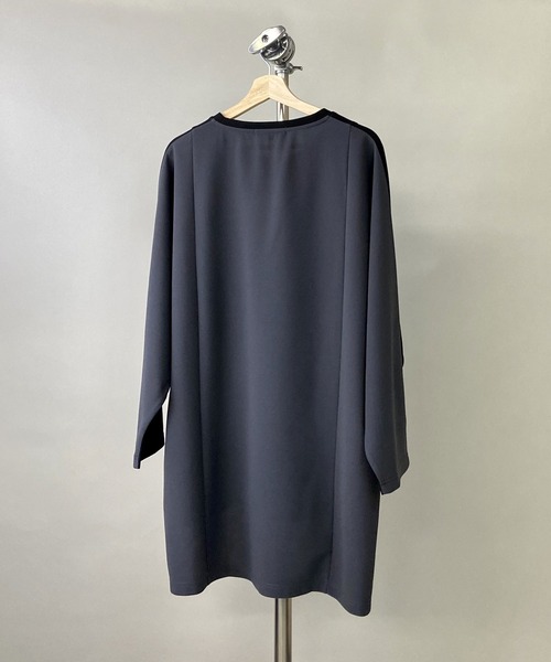 Beno（ビーノ）の「カットジョーゼット / ロングテール スイッチ ドルマン ビッグシルエット ロンT（Tシャツ/カットソー・メンズ・ブルー/ライトカーキ/ベージュ/ブラック/オフホワイト・FREE）」の10枚目の写真