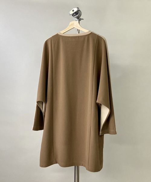 Beno（ビーノ）の「カットジョーゼット / ロングテール スイッチ ドルマン ビッグシルエット ロンT（Tシャツ/カットソー・メンズ・ブルー/ライトカーキ/ベージュ/ブラック/オフホワイト・FREE）」の11枚目の写真