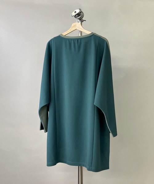 Beno（ビーノ）の「カットジョーゼット / ロングテール スイッチ ドルマン ビッグシルエット ロンT（Tシャツ/カットソー・メンズ・ブルー/ライトカーキ/ベージュ/ブラック/オフホワイト・FREE）」の12枚目の写真