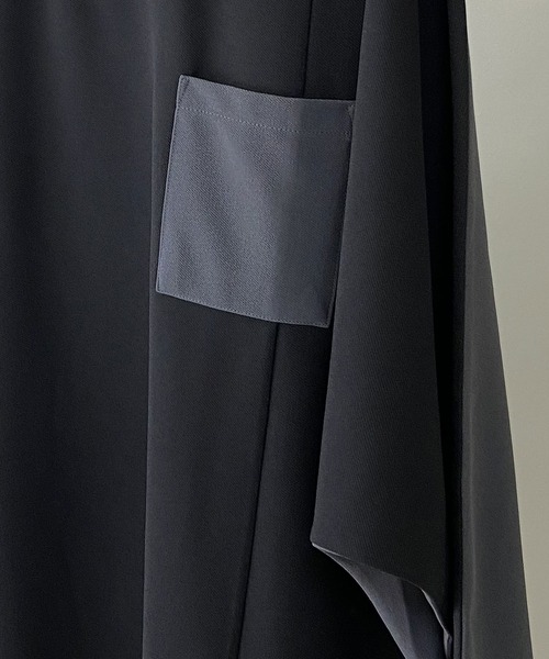 Beno（ビーノ）の「カットジョーゼット / ロングテール スイッチ ドルマン ビッグシルエット ロンT（Tシャツ/カットソー・メンズ・ブルー/ライトカーキ/ベージュ/ブラック/オフホワイト・FREE）」の15枚目の写真