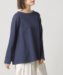 バスク生地 裾フレア長袖Tシャツ