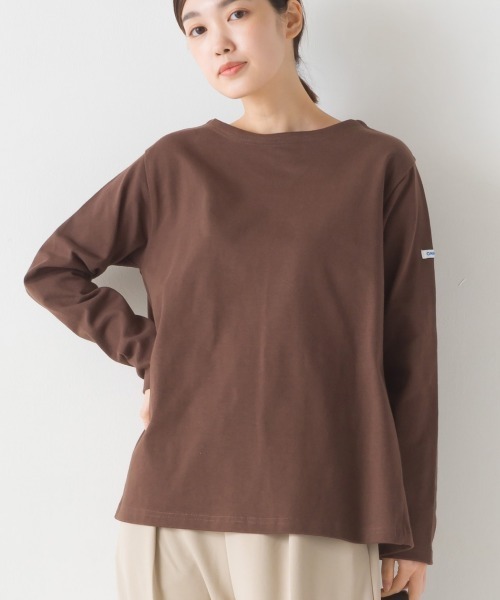 OMNES(オムネス)の「バスク生地 裾フレア長袖Tシャツ(Tシャツ/カットソー・レディース・ホワイト/ブラック/ベージュ/グレー/ネイビー/ベージュ系その他/ブラウン/ブラック系その他/ホワイト×ブルー・FREE)」の13枚目の写真