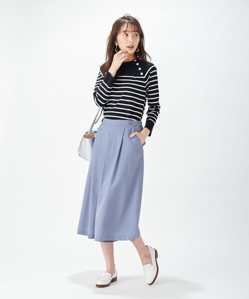 J.PRESS(ジェイプレス)の「【洗える】ケイトフルニードルボーダー ニット(ニット/セーター・レディース・ホワイト系1/ネイビー系2/サックスブルー系2・T13/T15)」の8枚目の写真