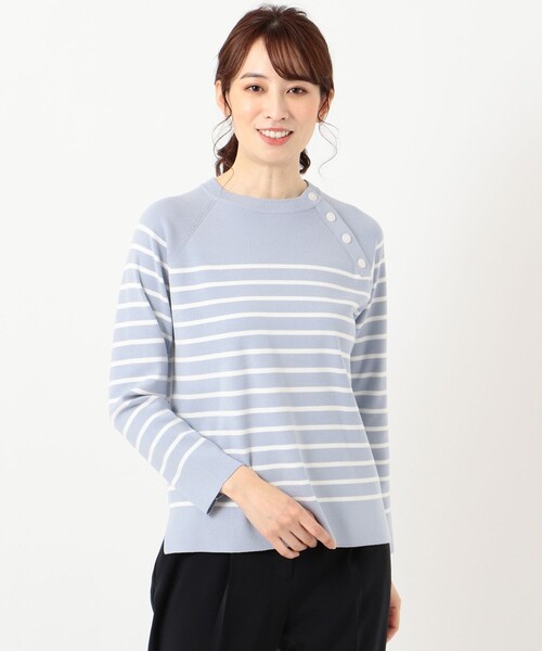 J.PRESS(ジェイプレス)の「【洗える】ケイトフルニードルボーダー ニット(ニット/セーター・レディース・ホワイト系1/ネイビー系2/サックスブルー系2・T13/T15)」の13枚目の写真