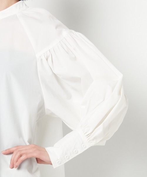 ライチ（ライチ）の「aurea/2wayボリュームスリーブブラウス（シャツ/ブラウス・レディース・グレー/ホワイト・FREE）」の8枚目の写真
