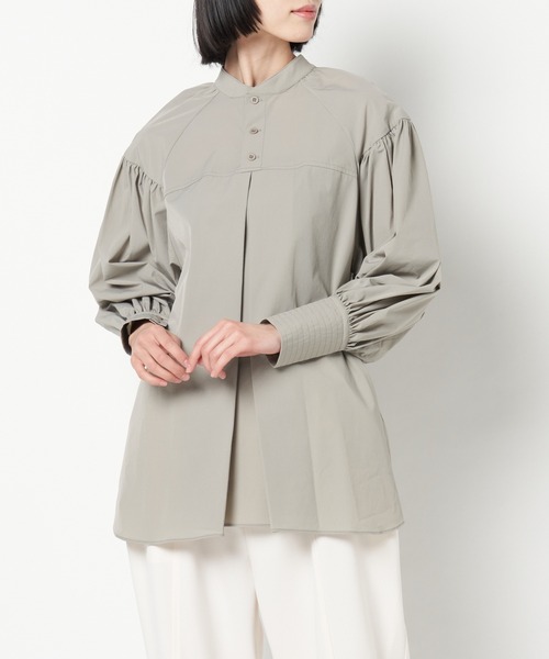 ライチ（ライチ）の「aurea/2wayボリュームスリーブブラウス（シャツ/ブラウス・レディース・グレー/ホワイト・FREE）」の4枚目の写真