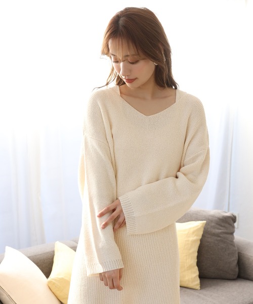 one after another NICE CLAUP（ワンアフターアナザーナイスクラップ）の「ニットセットワンピース（ワンピース・レディース・ブルー系その他/ライトグレー/アイボリー・FREE）」の17枚目の写真