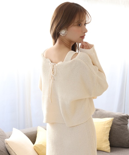 one after another NICE CLAUP（ワンアフターアナザーナイスクラップ）の「ニットセットワンピース（ワンピース・レディース・ブルー系その他/ライトグレー/アイボリー・FREE）」の18枚目の写真