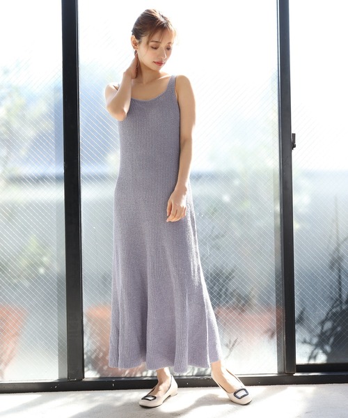 one after another NICE CLAUP（ワンアフターアナザーナイスクラップ）の「ニットセットワンピース（ワンピース・レディース・ブルー系その他/ライトグレー/アイボリー・FREE）」の10枚目の写真