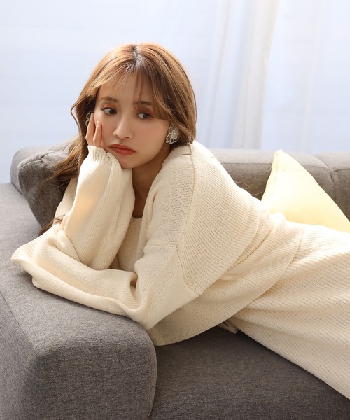 one after another NICE CLAUP（ワンアフターアナザーナイスクラップ）の「ニットセットワンピース（ワンピース・レディース・ブルー系その他/ライトグレー/アイボリー・FREE）」の20枚目の写真