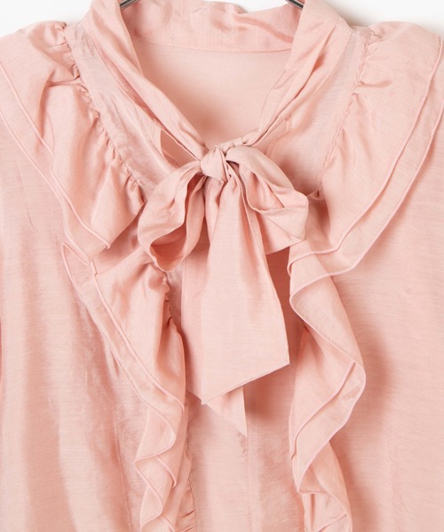 WEGO（ウィゴー）の「WEGO/ボウタイブラウス（シャツ/ブラウス・レディース・ホワイト/ピンク・FREE）」の7枚目の写真