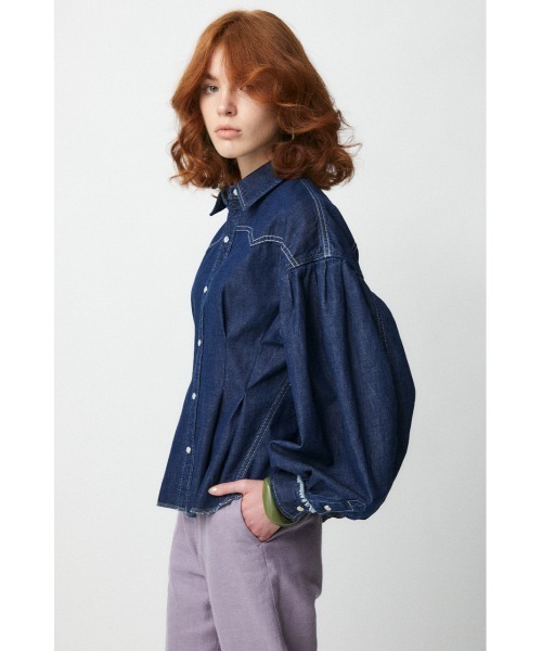 MOUSSY（マウジー）の「WAIST TUCK PANEL DENIM シャツ（シャツ