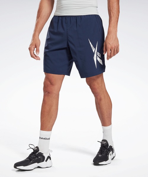 Reebok(リーボック)の「ワークアウト レディ グラフィック ショーツ / Workout Ready Graphic Shorts(その他パンツ・メンズ・グリーン/ブラック/ホワイト×ライトグレー/ネイビー・X-LARGE/XX-LARGE/MEDIUM/X-SMALL/LARGE/SMALL/XXX-LARGE)」の4枚目の写真
