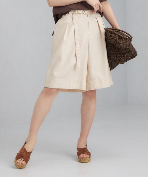 green label relaxing（グリーンレーベルリラクシング）の「SC デニムライク ハーフ パンツ（その他パンツ・レディース・ネイビー/オフホワイト・38/36）」の2枚目の写真