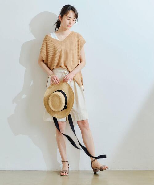 green label relaxing（グリーンレーベルリラクシング）の「SC デニムライク ハーフ パンツ（その他パンツ・レディース・ネイビー/オフホワイト・38/36）」の17枚目の写真