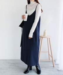 きれいめツイルVネックキャミワンピース