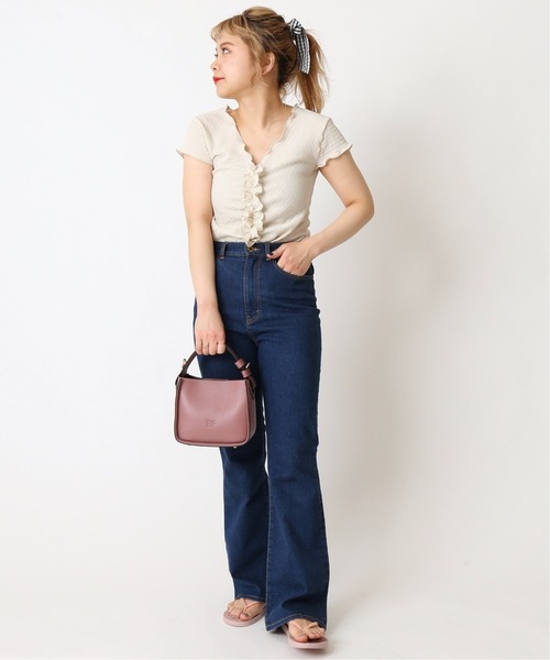 U by SPICK&SPAN(ユーバイスピックアンドスパン)の「≪追加≫ハイウエストフレアデニム2◆(デニムパンツ・レディース・ブラック/ブルー・34/36/38)」の9枚目の写真